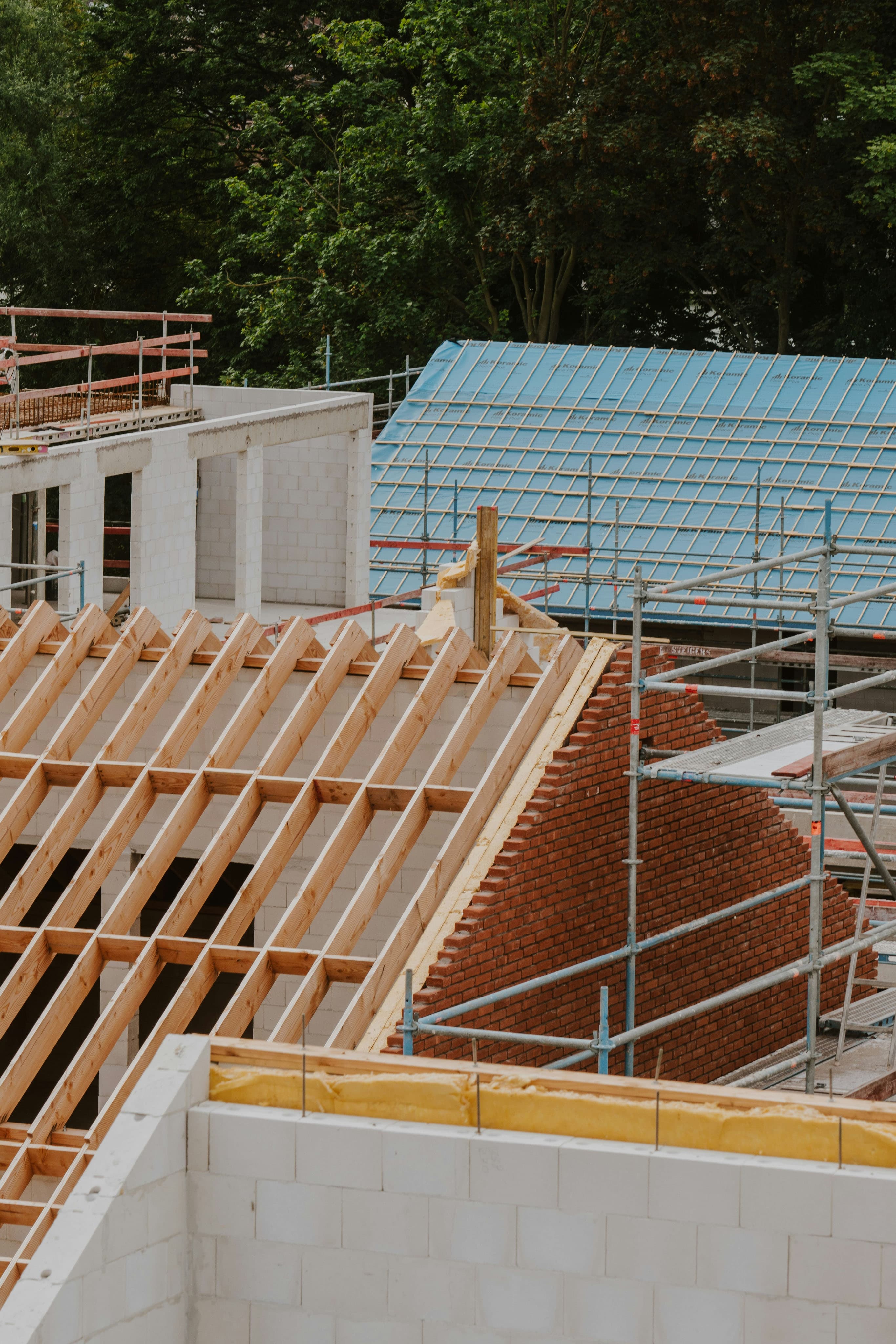 Exterior of building under construction.